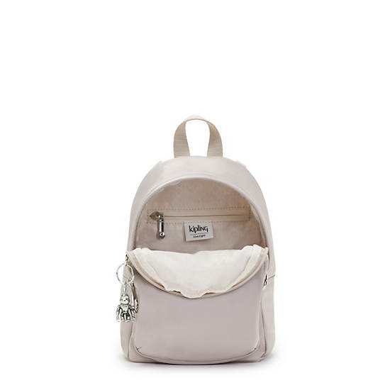 Sacs À Dos Kipling Delia Compact Metallic Convertible Blanche | FR 1656YX